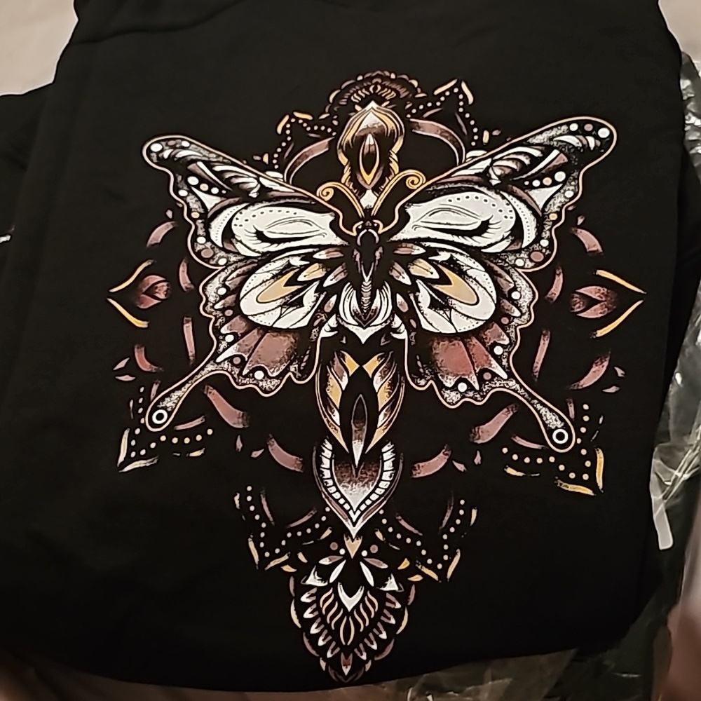 New Torrid Mandala Butterfly Super Soft Fleece Crew Neck Raglan Sweatshirt - Picture 5 of 6